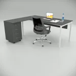 Ear Desk Anthracite (with Peison Shelf)